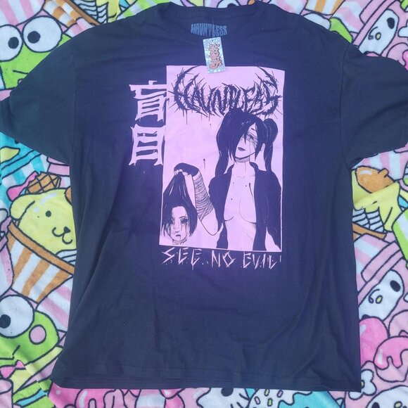 New Size XL Spencer's See No Evil Yandere Baddie Evil Alternative Anime Girl Top - Picture 6 of 6